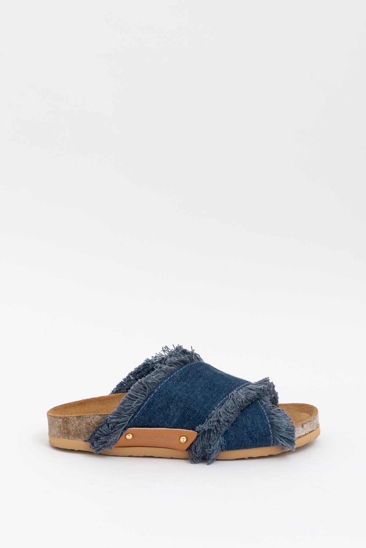 Frayed Denim Sandals Blue