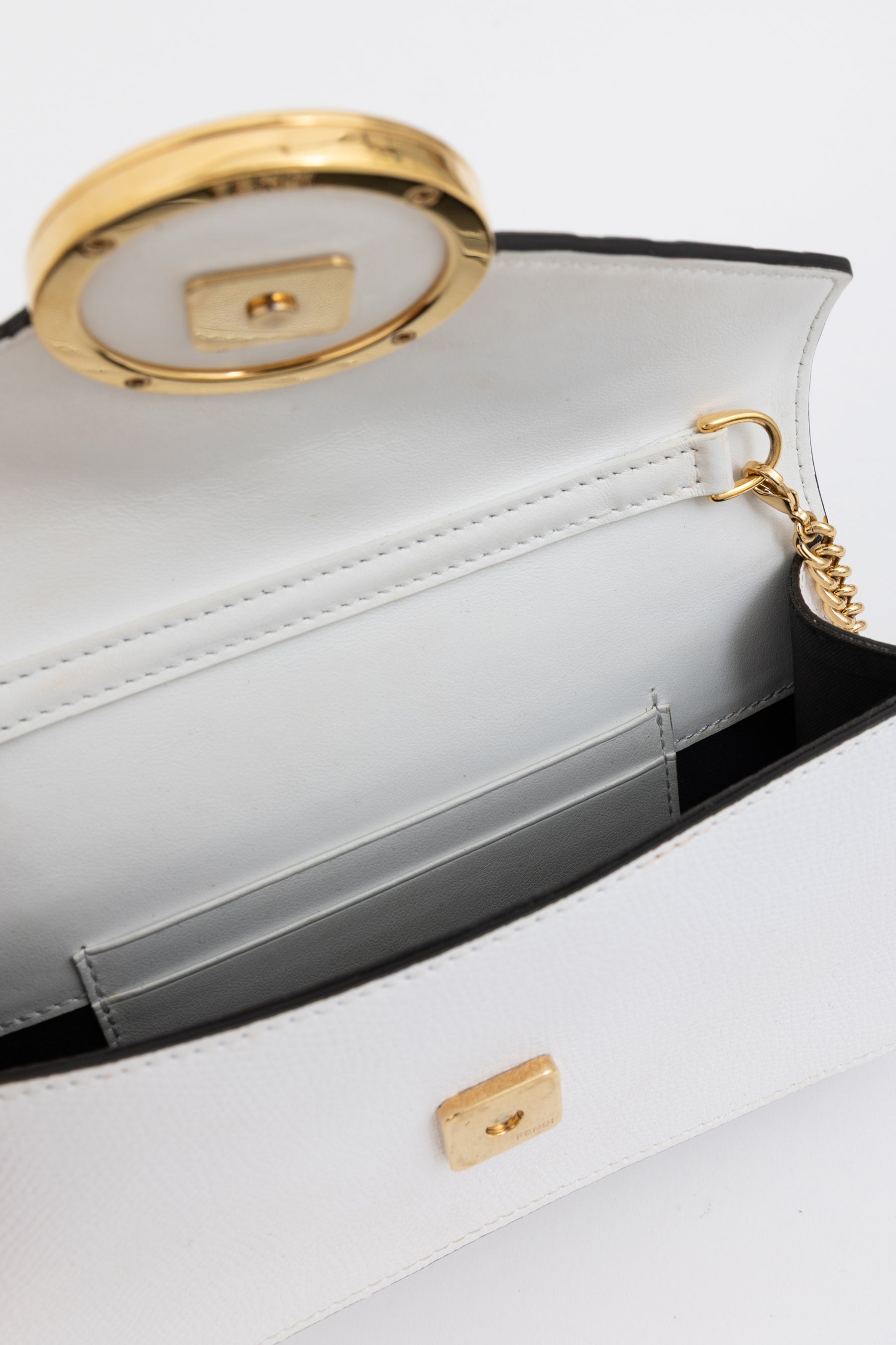 Fendi White and Leather Zucca FF Belt Bag