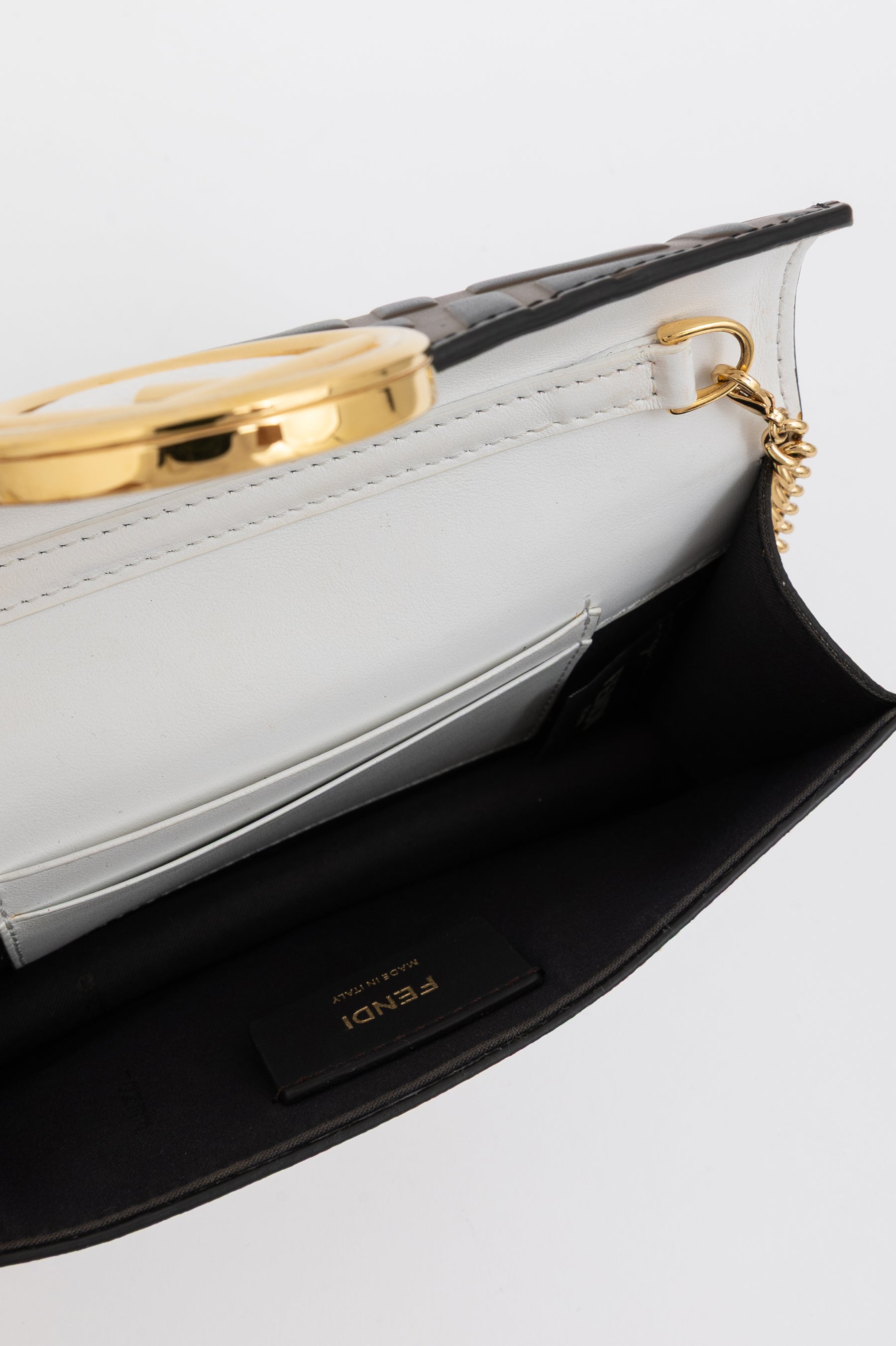 Fendi White and Leather Zucca FF Belt Bag