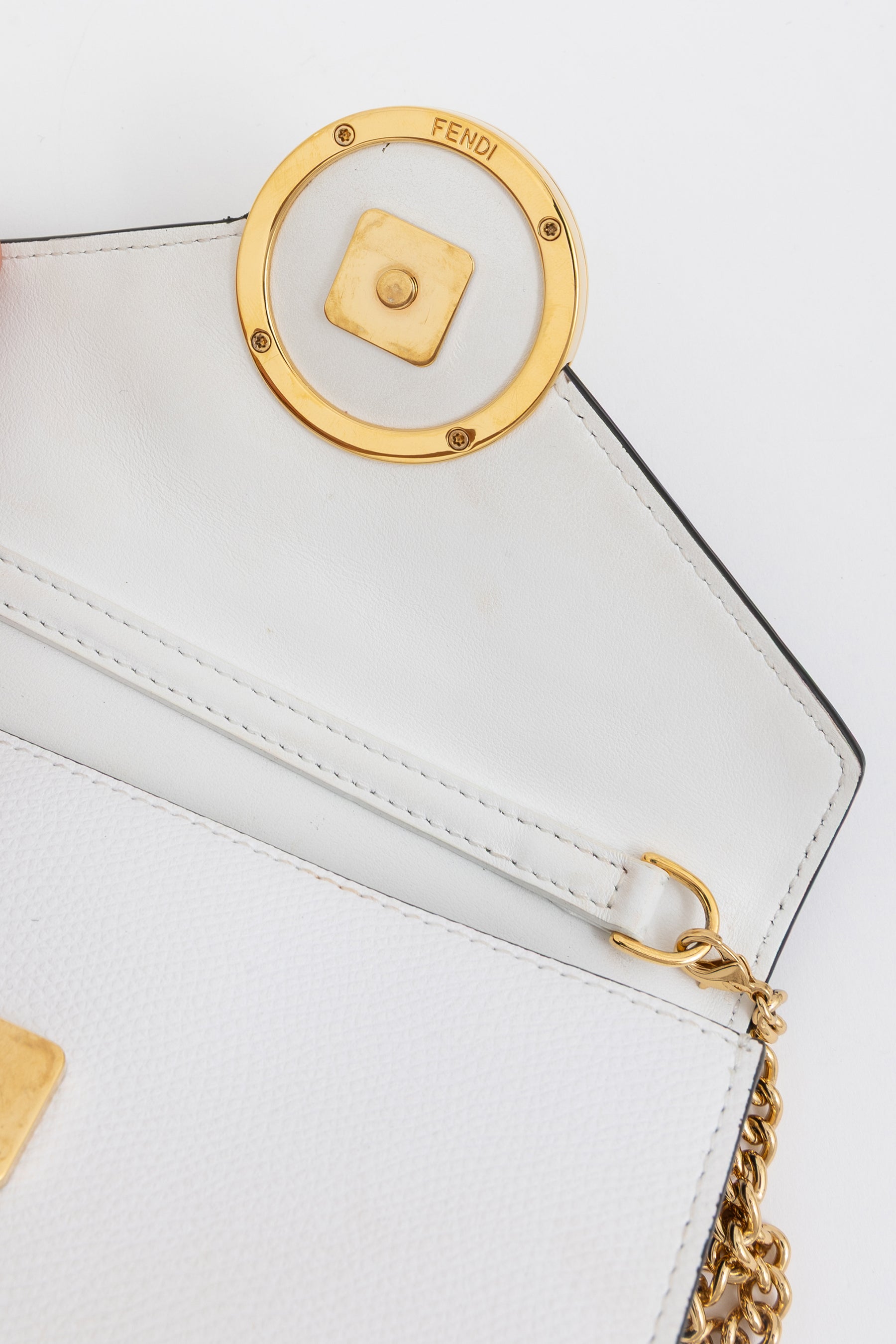 Fendi White and Leather Zucca FF Belt Bag