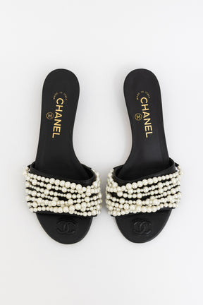 Pearl Heeled Slides