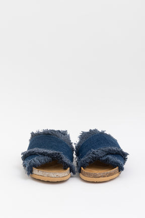 Frayed Denim Sandals Blue