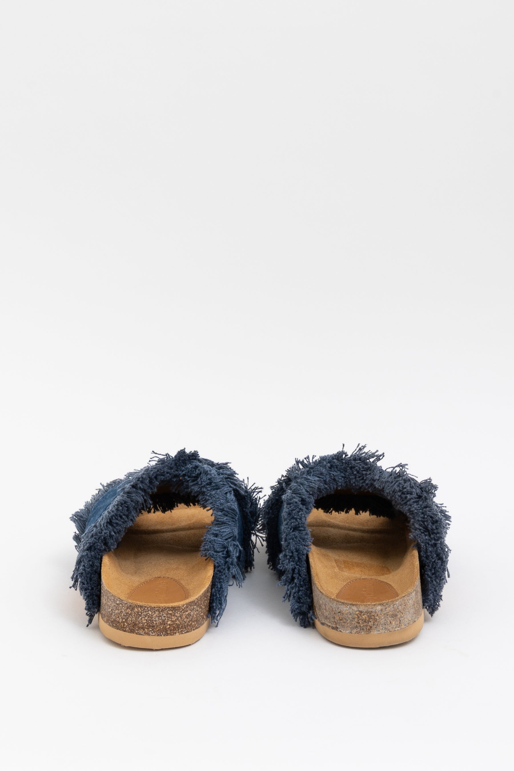 Frayed Denim Sandals Blue