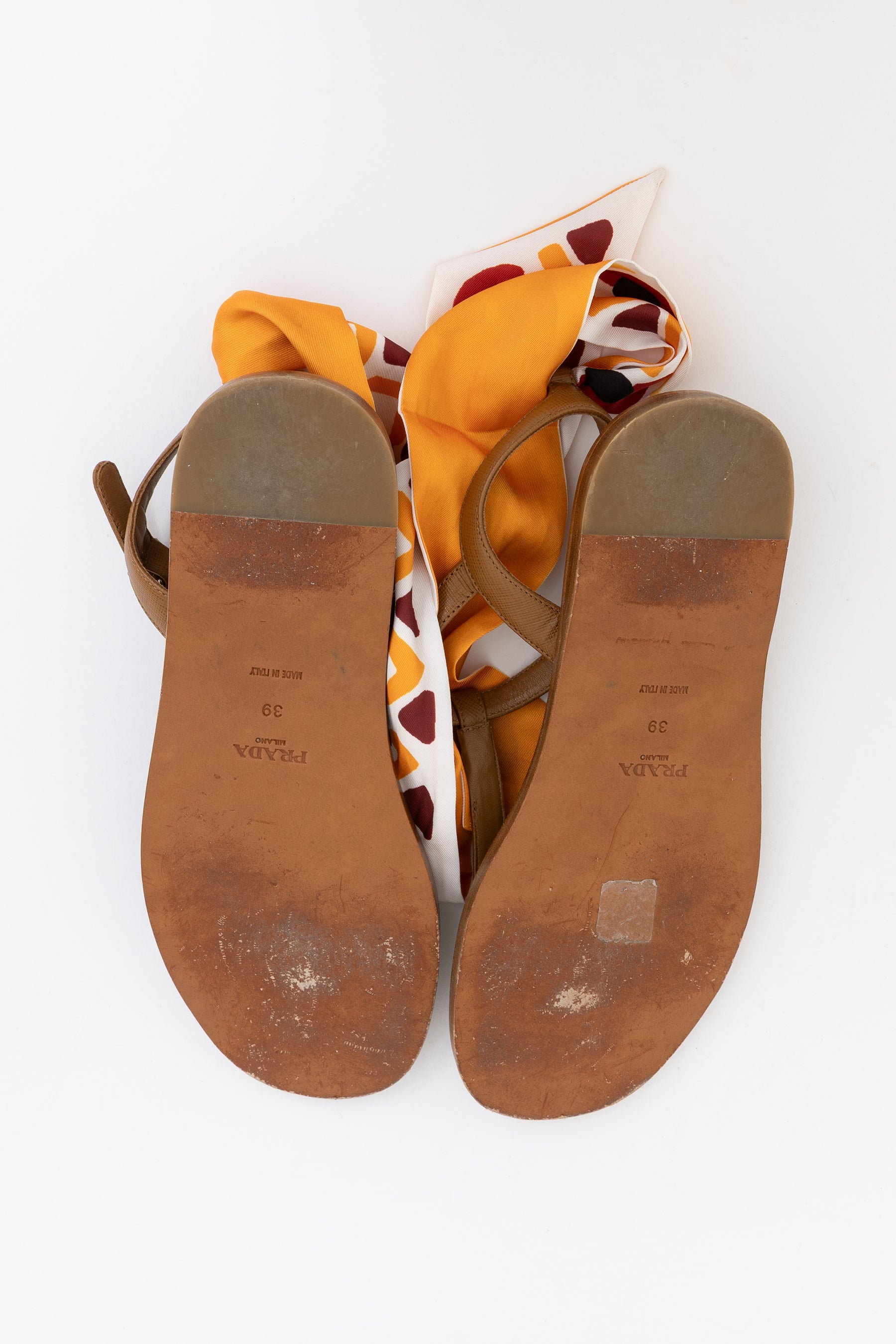 Thong Sandals with Ribbon Tie