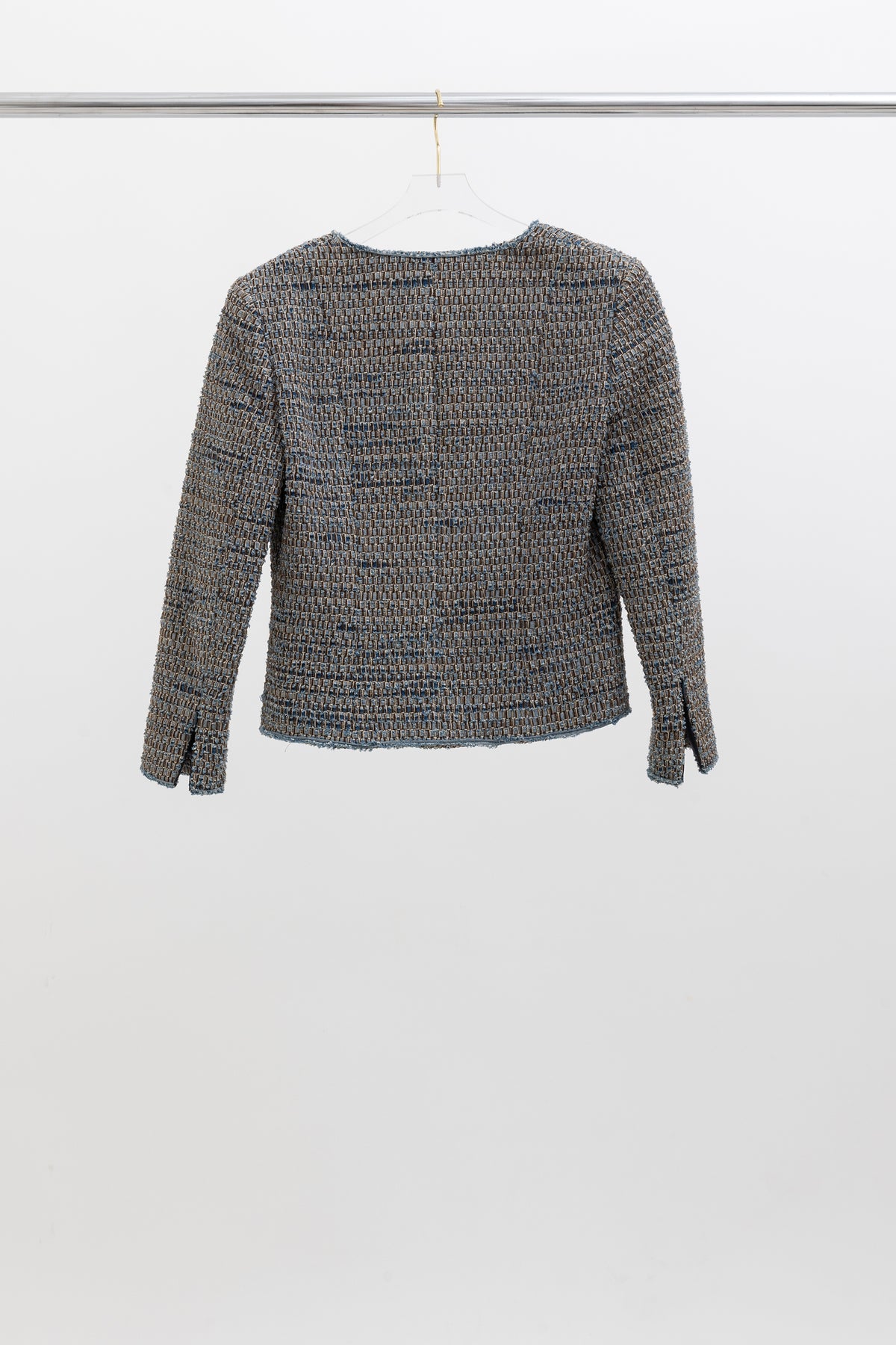 Tweed Collarless Cropped Jacket