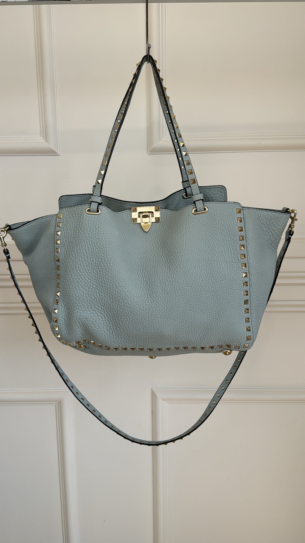 Valentino Light Blue Rockstud Tote