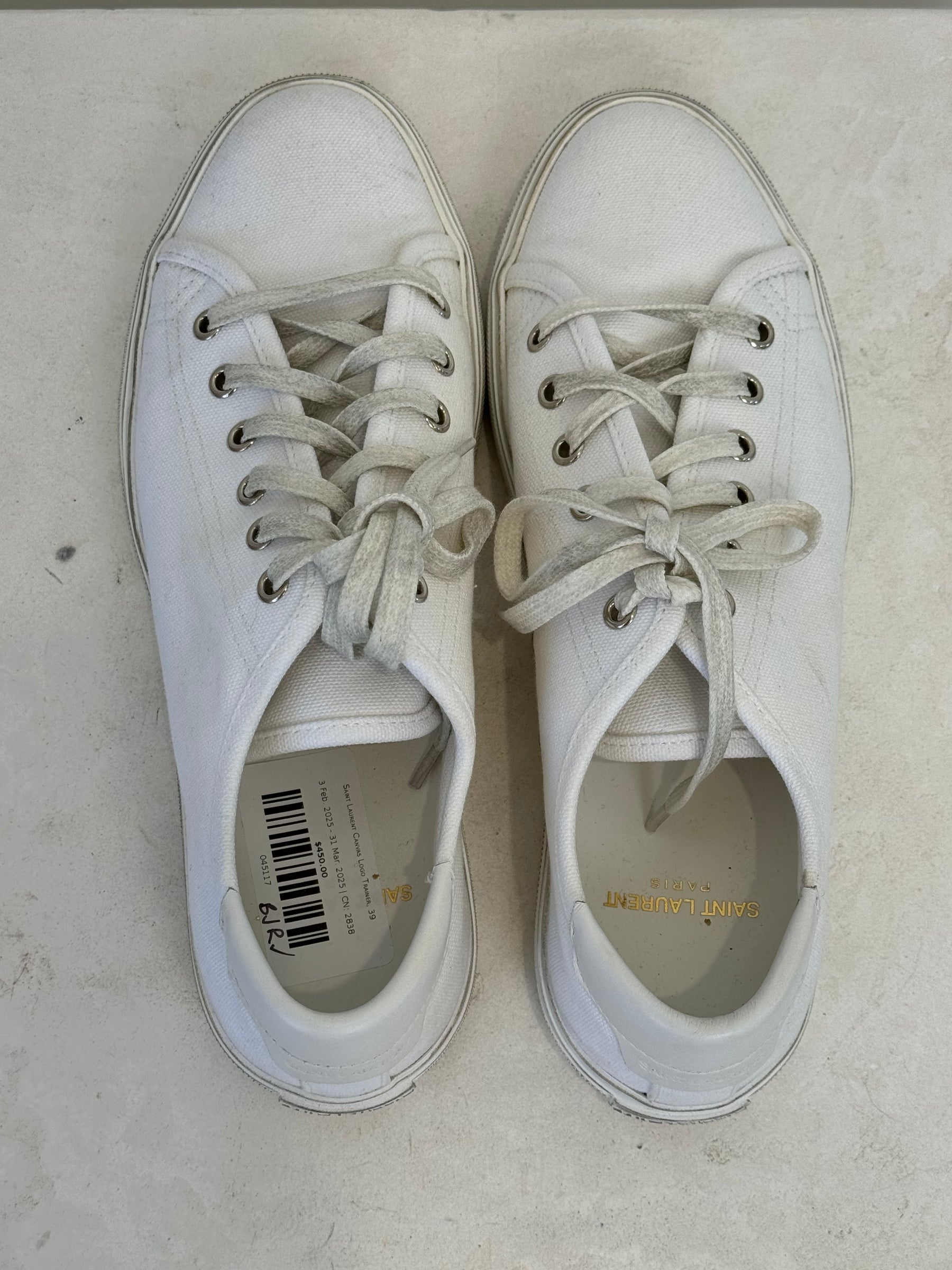 Saint Laurent Canvas Logo Trainer, 39