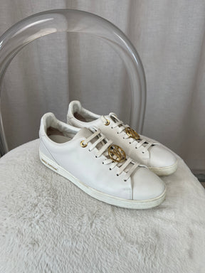 Louis Vuitton White Leather Logo Sneakers, 39