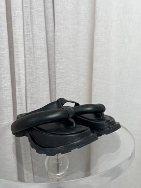 Jil Sander Black Chunky Slides, 39