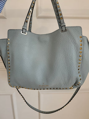 Valentino Light Blue Rockstud Tote