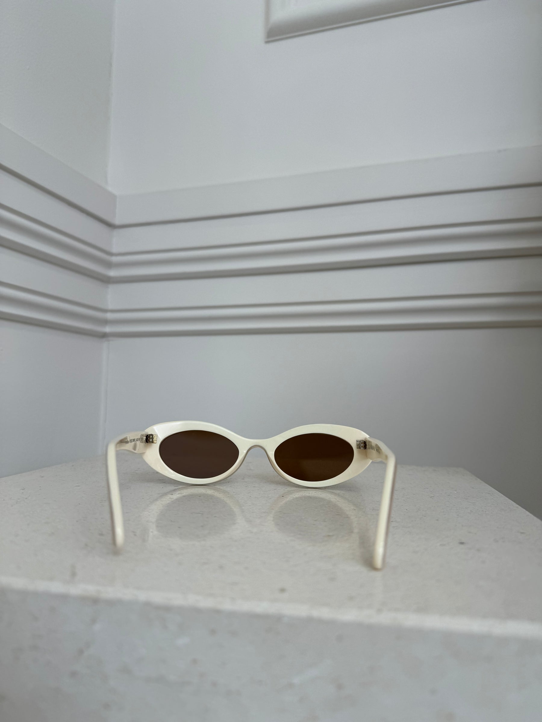 Zimmermann Taupe and Cream Oval Sunglasses