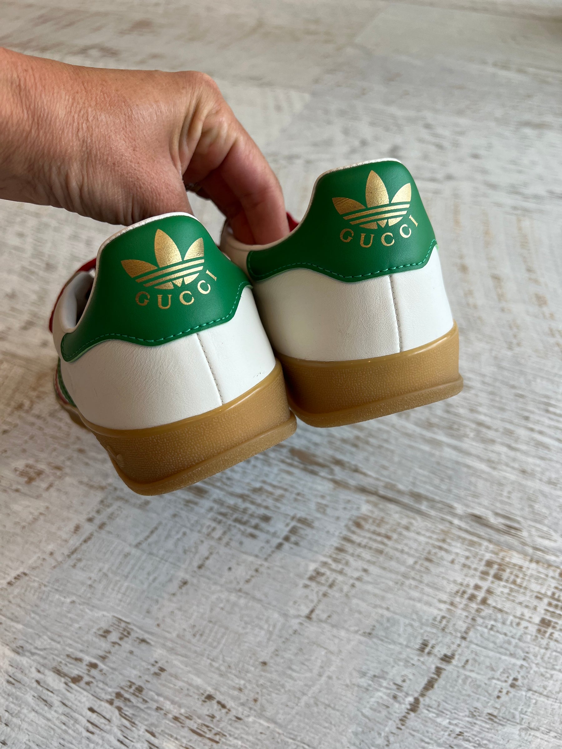 Adidas x Gucci White Red and Green Sneakers, 42