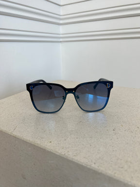 Dior Metallic Blue Square CD Sunglasses