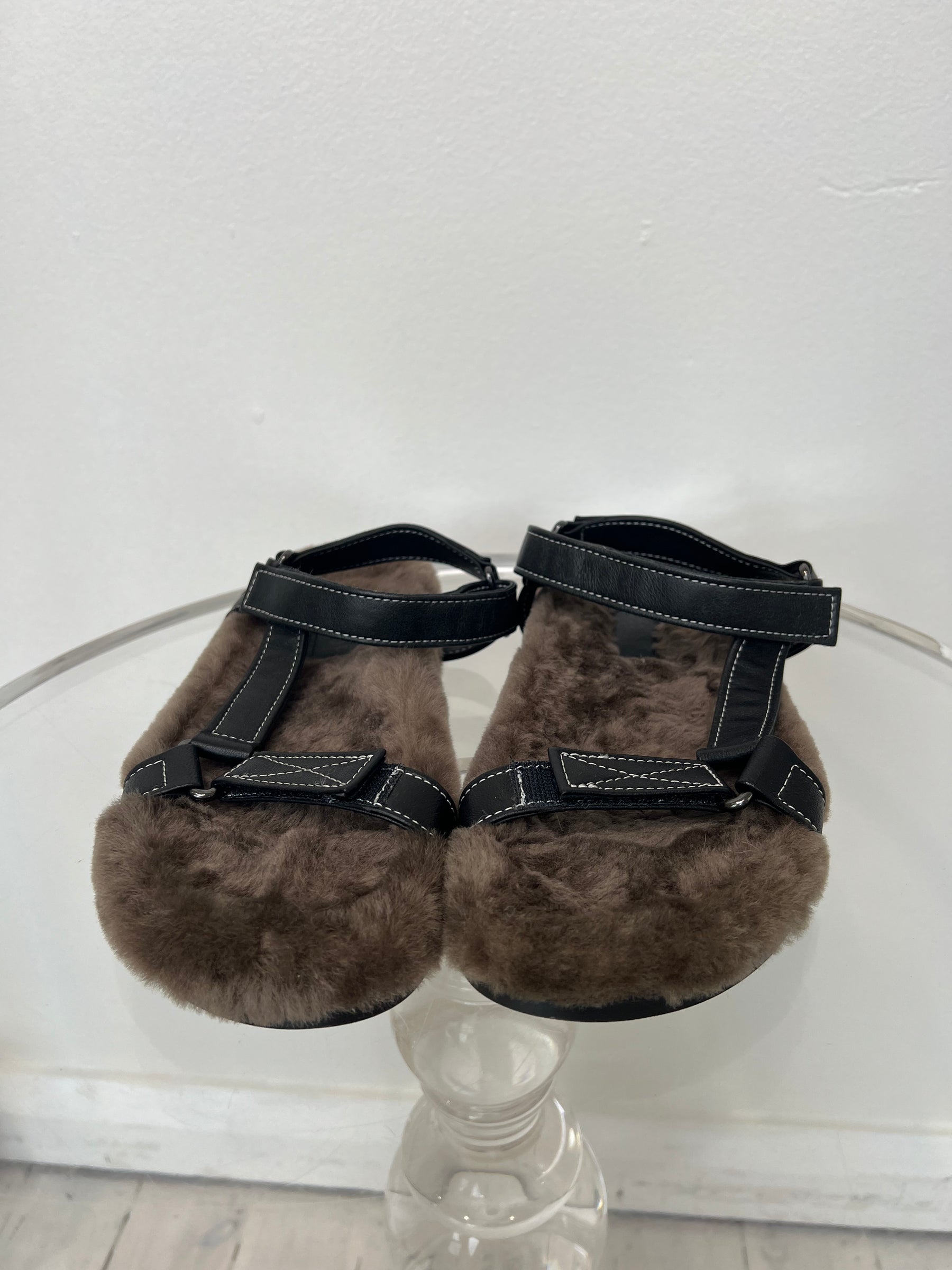 bassike Shearling Hiker Sandals, 37