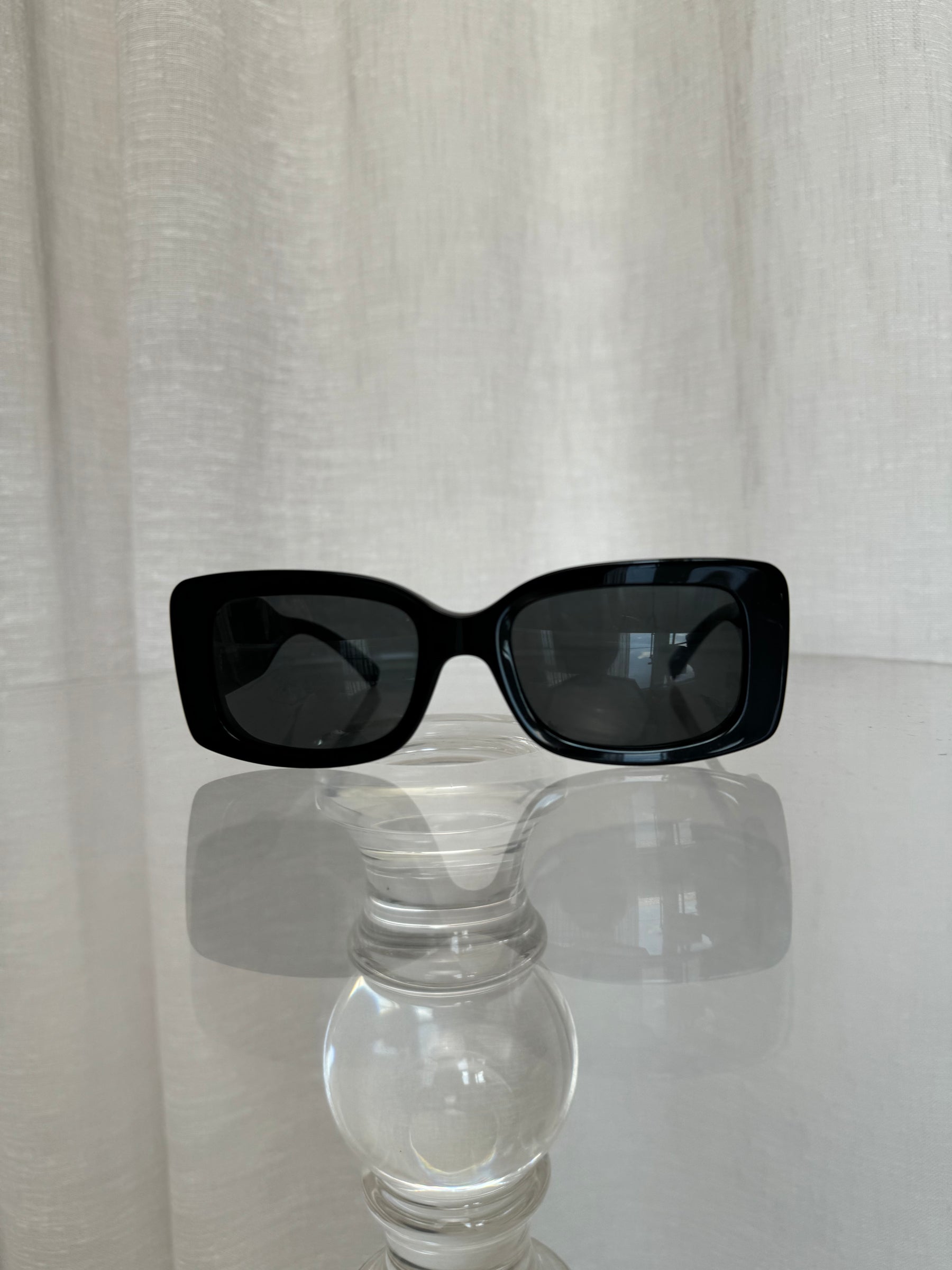 Versace Black Rectangle Logo Sunglasses