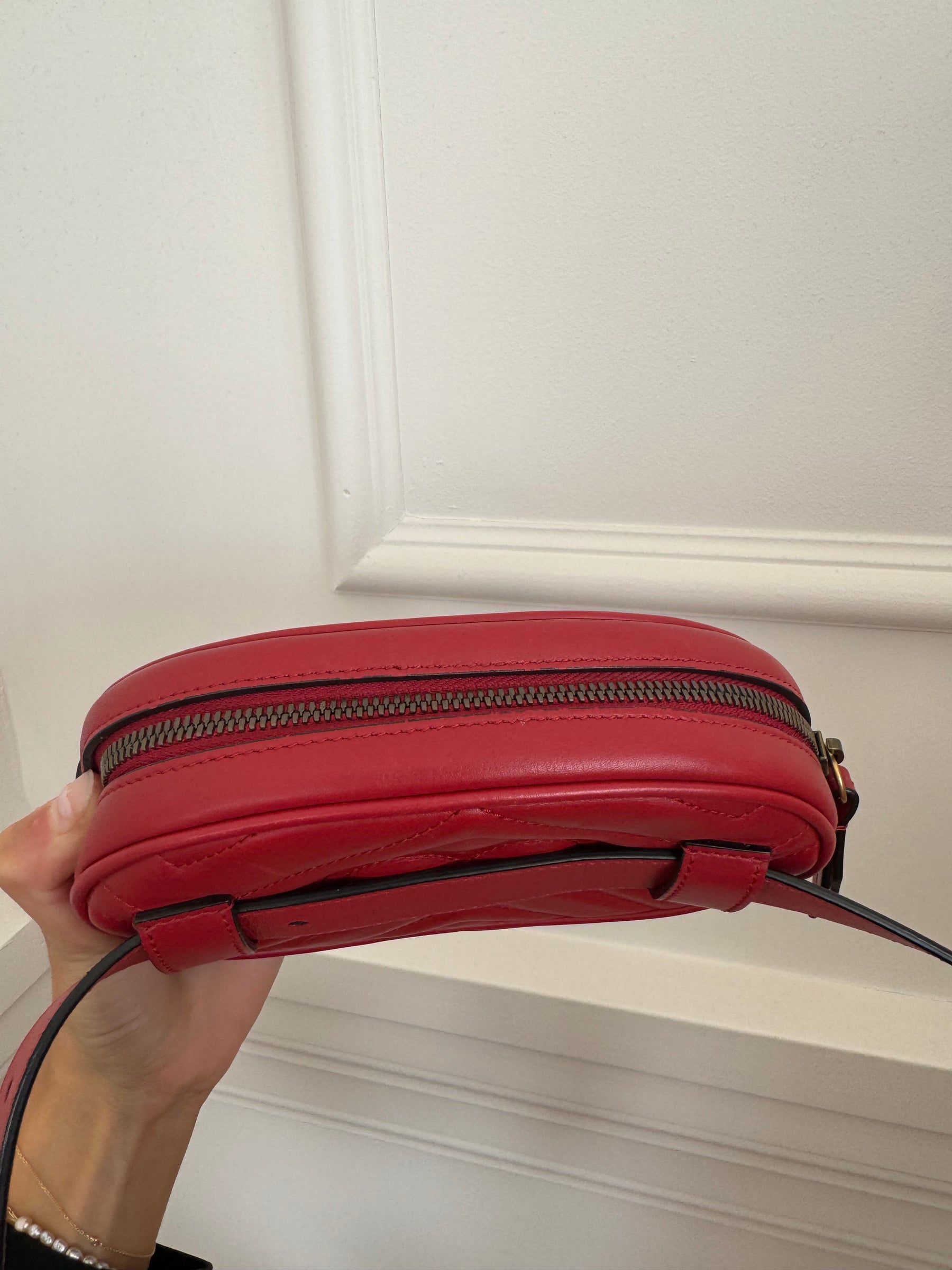 Gucci Red Marmont GG Bum Bag