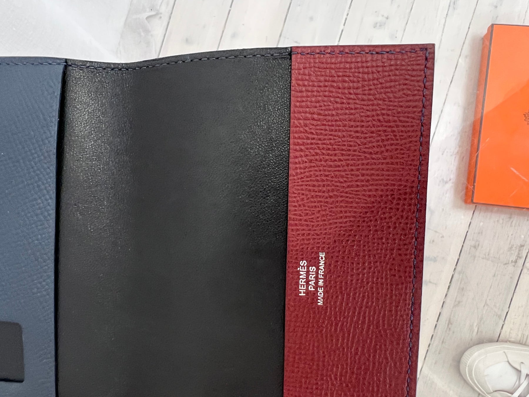 Hermès Navy Epsom Leather Passport Holder