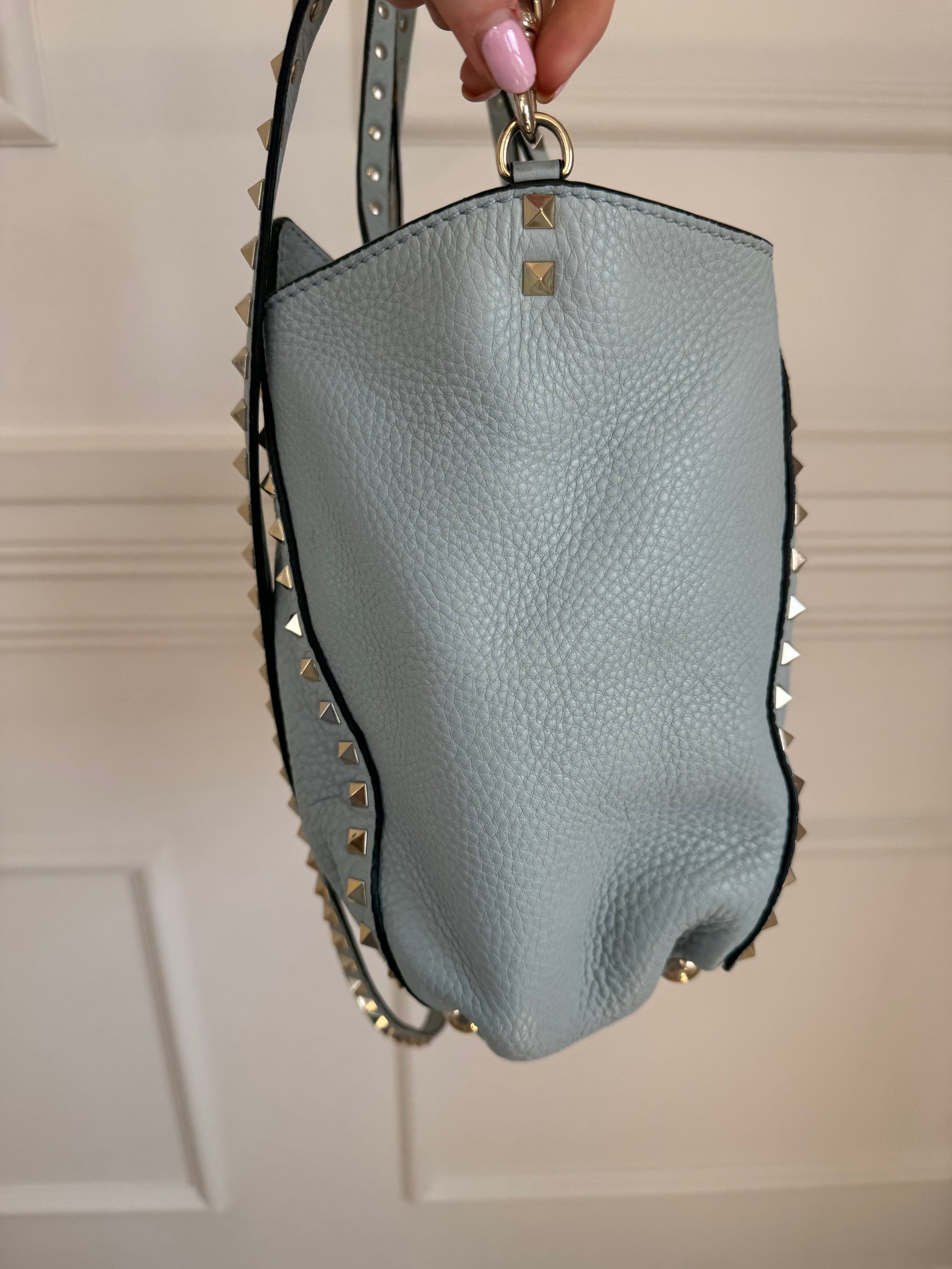 Valentino Light Blue Rockstud Tote