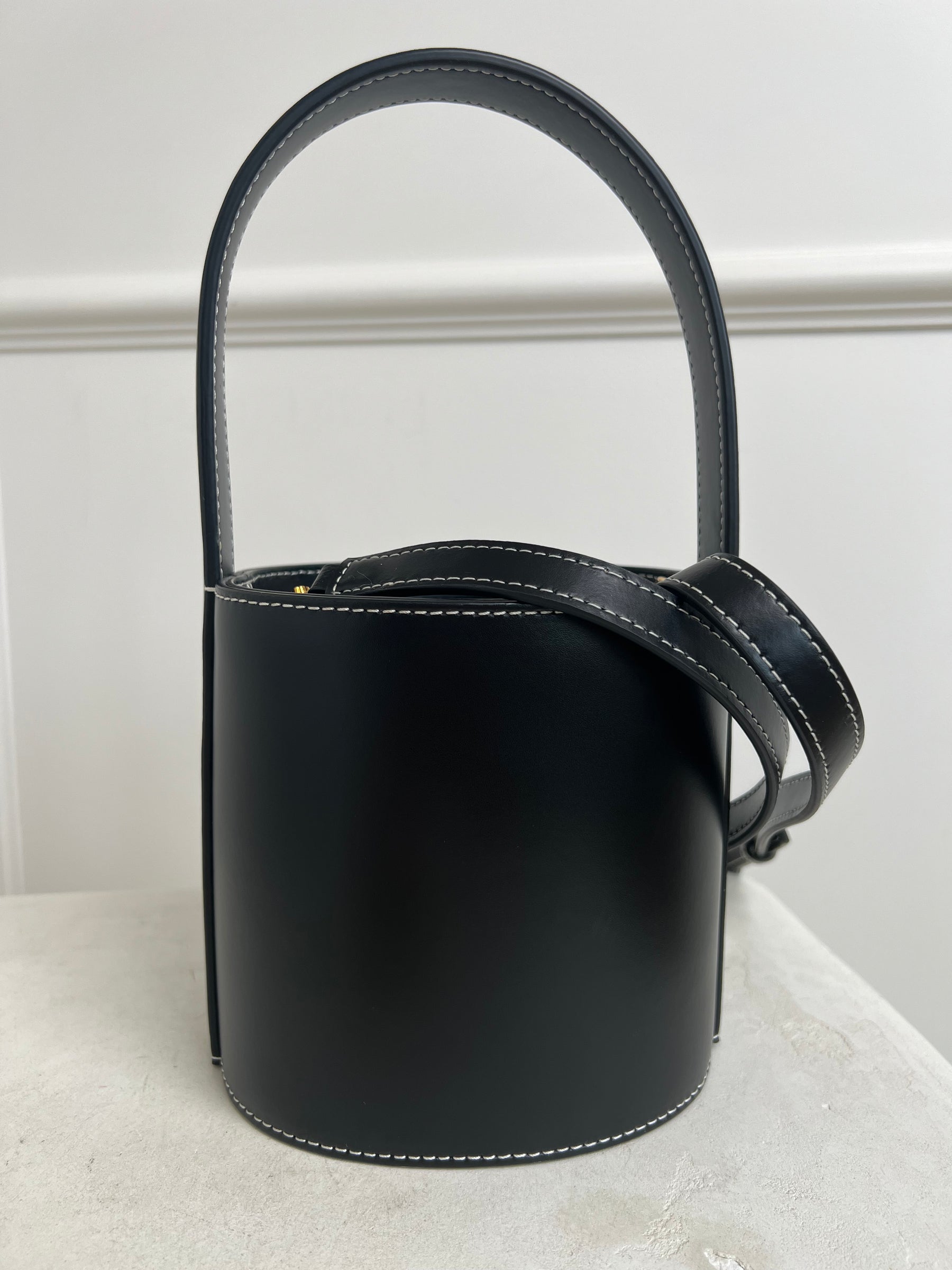 Staud Leather Bucket Bag Black