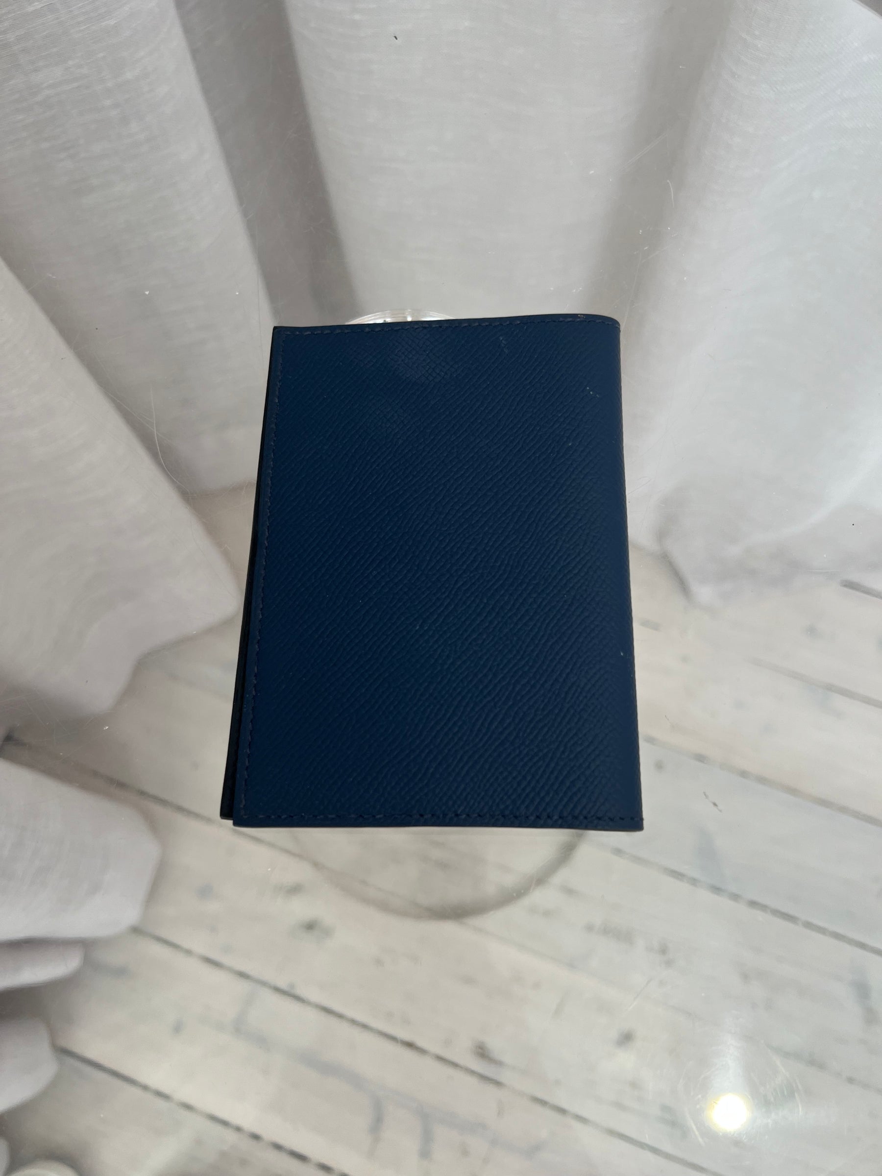 Hermès Navy Epsom Leather Passport Holder