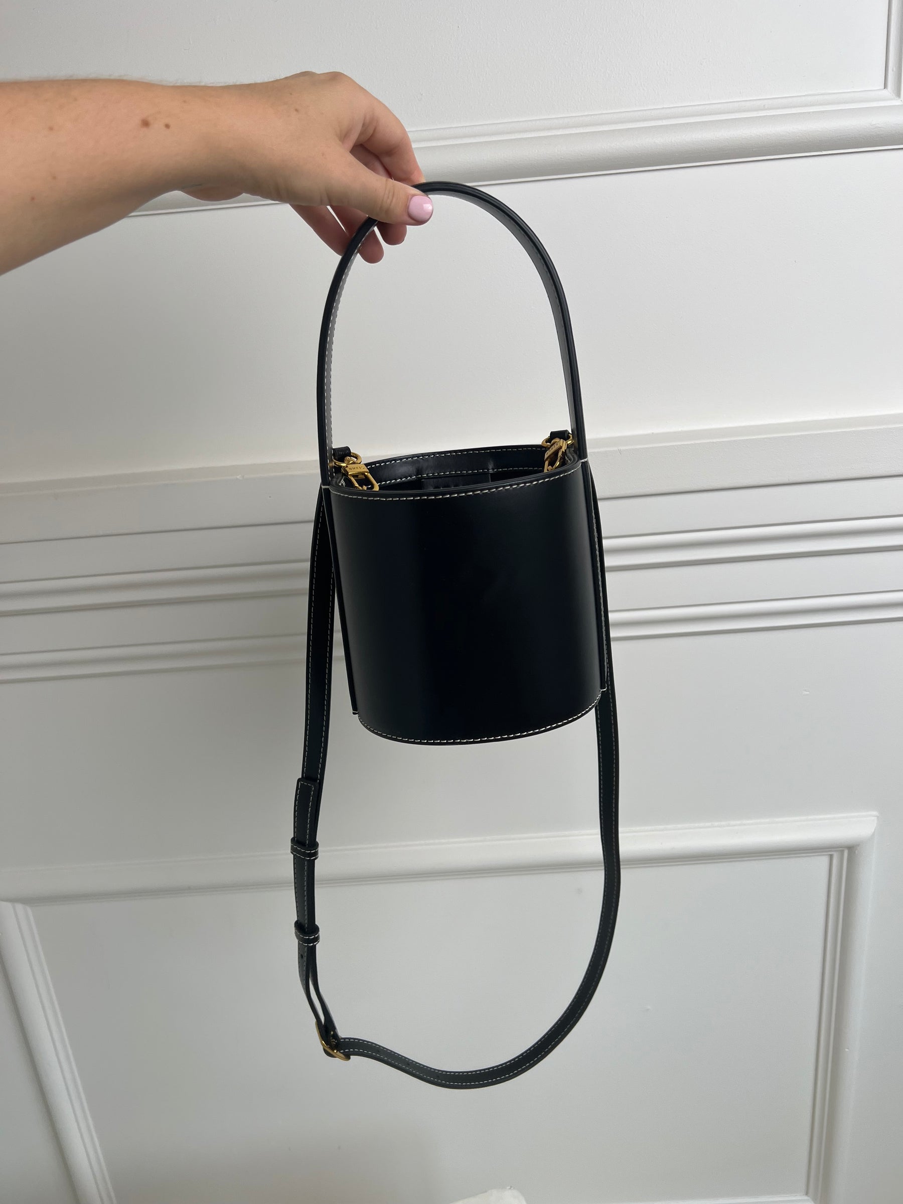 Staud Leather Bucket Bag Black