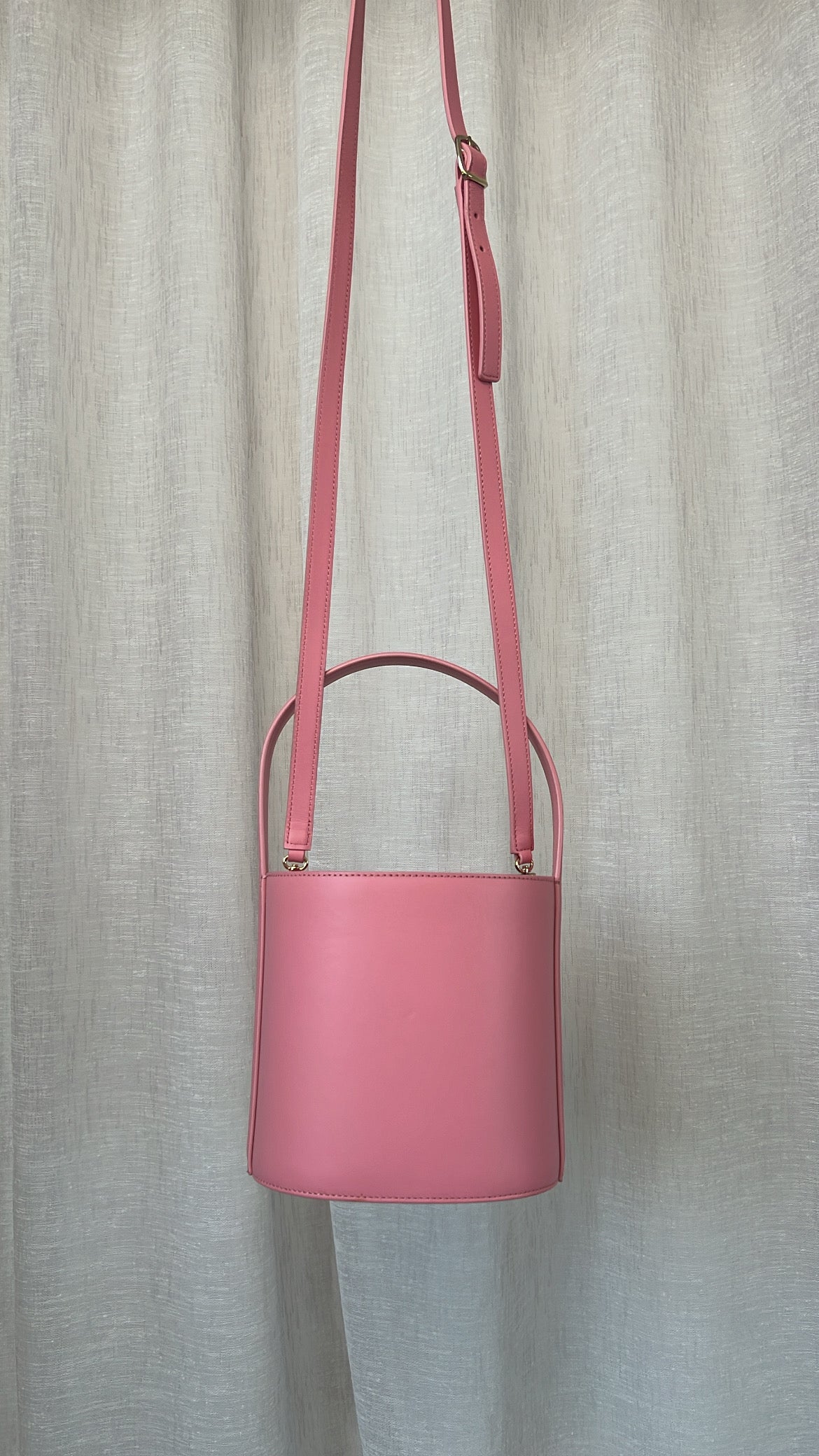 STAUD Pink Bucket Bag with Strap