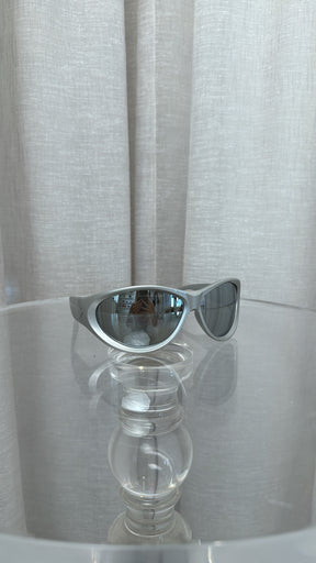 Balenciaga Silver Bug Eye Sunglasses