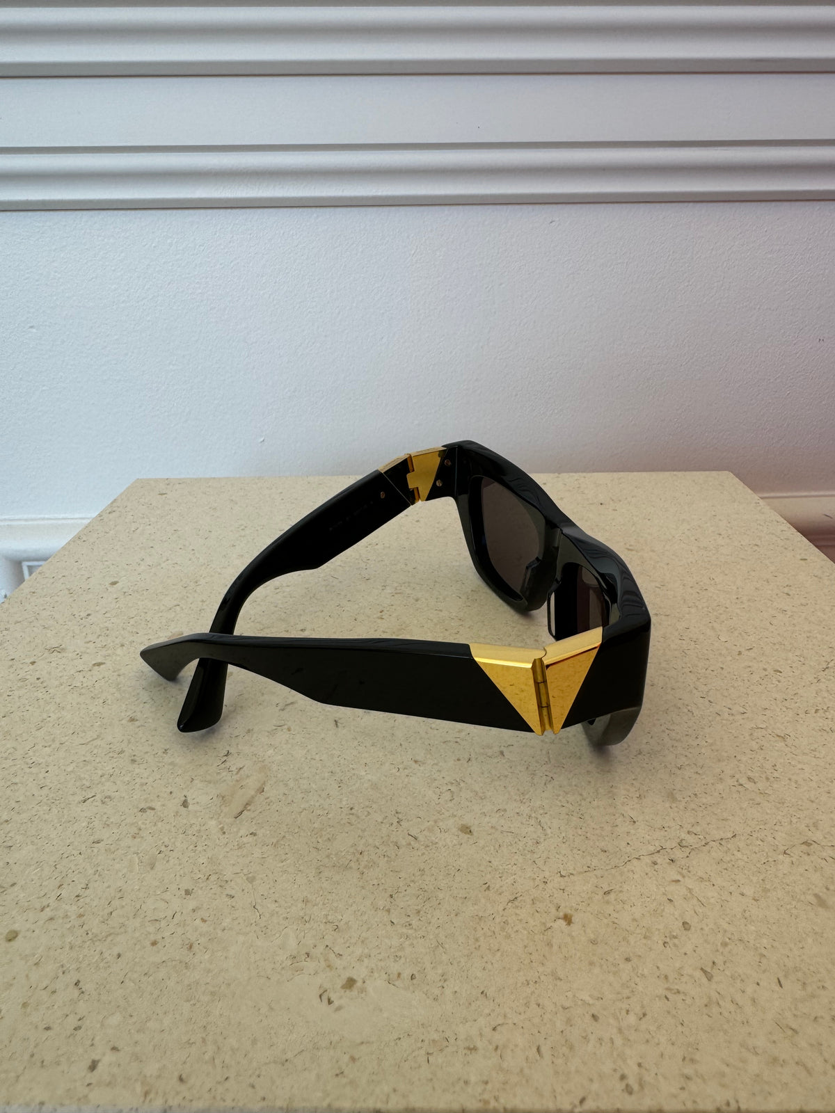 Bottega Veneta Black Sunglasses With Gold Hardware