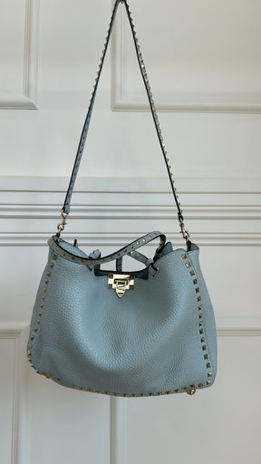 Valentino Light Blue Rockstud Tote