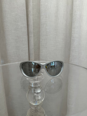 Balenciaga Silver Bug Eye Sunglasses