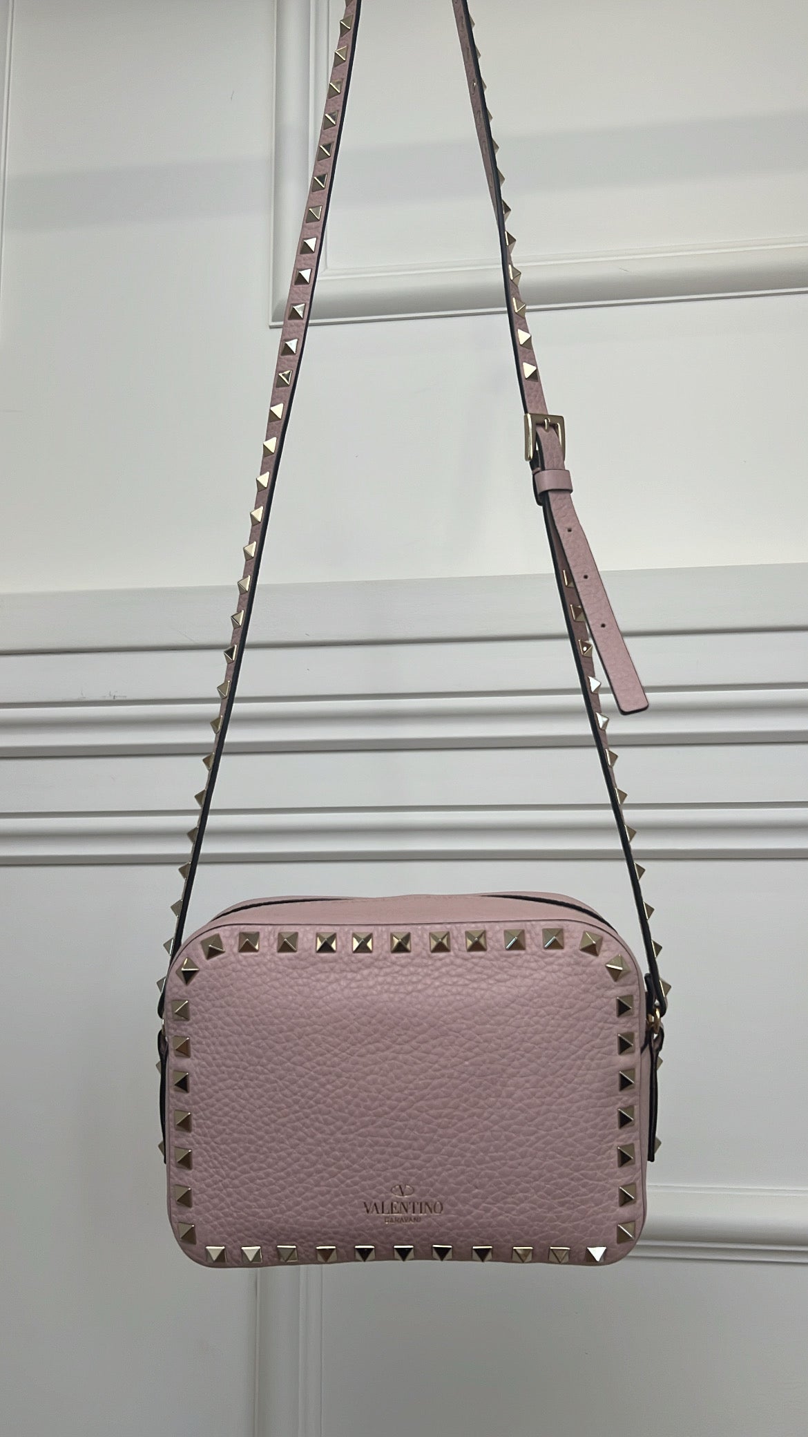 Valentino Rose Rockstud Camera Bag