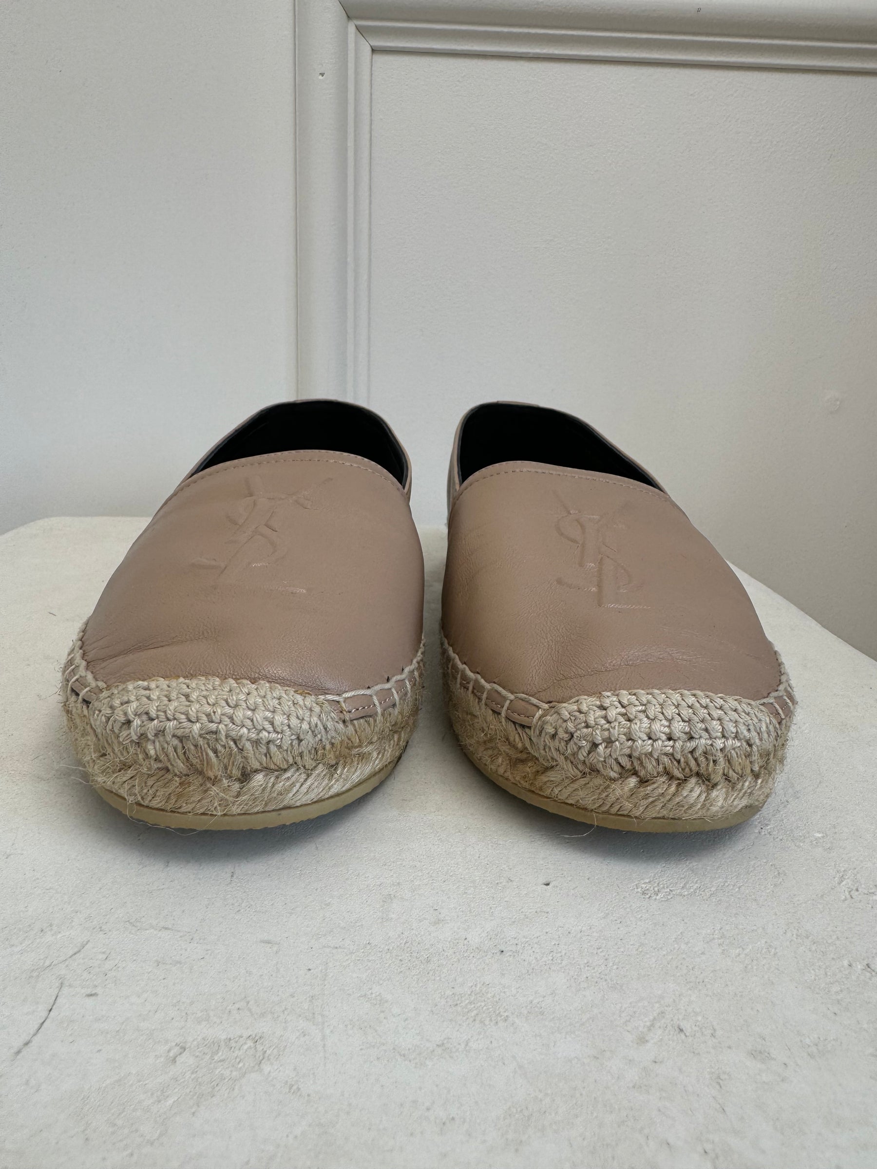 Lay-By payment 1/4 Saint Laurent Beige Leather Logo Espadrilles, 38