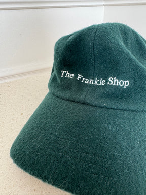 The Frankie Shop Green Wool Blend Logo Cap, OS