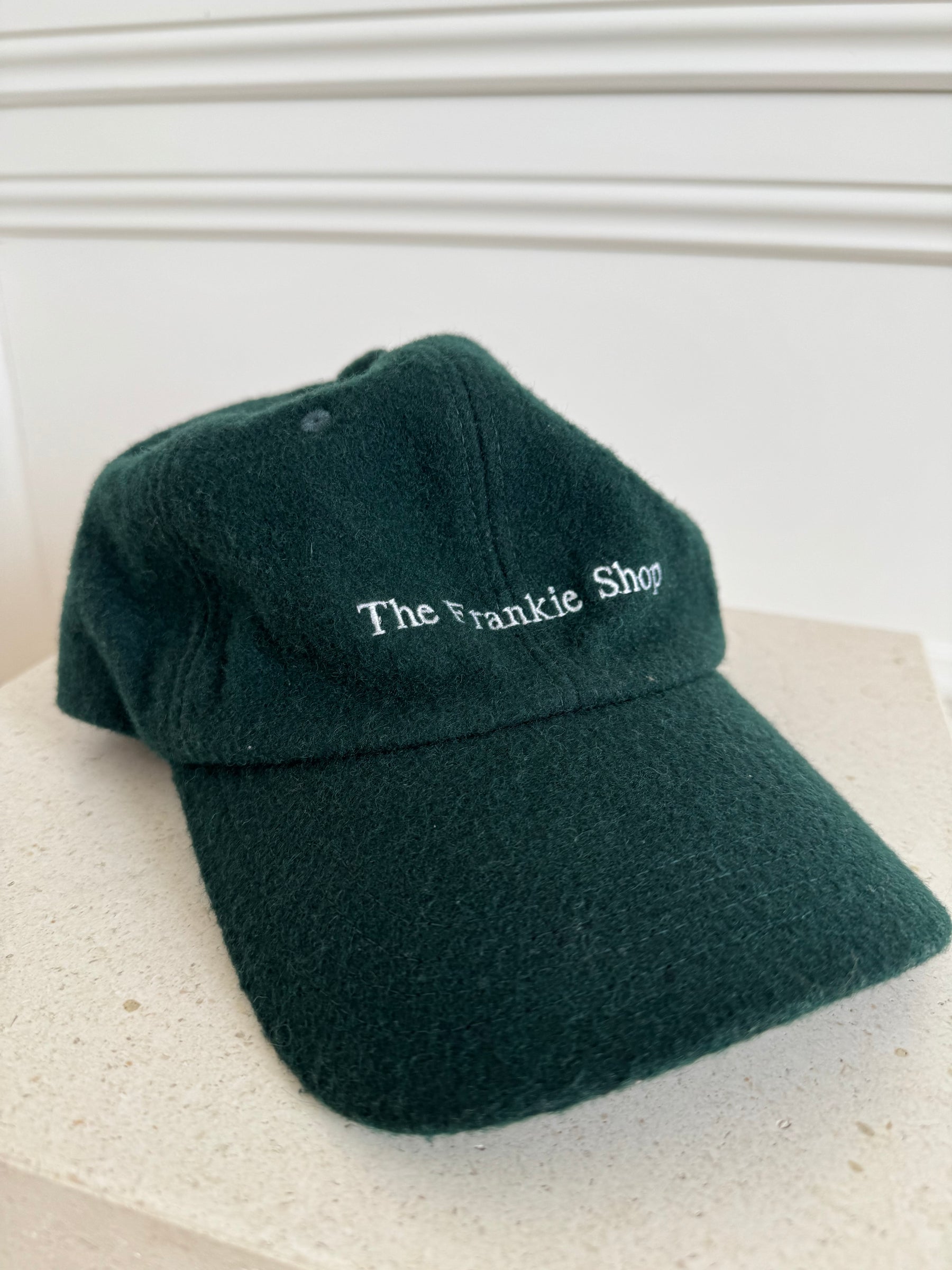 The Frankie Shop Green Wool Blend Logo Cap, OS