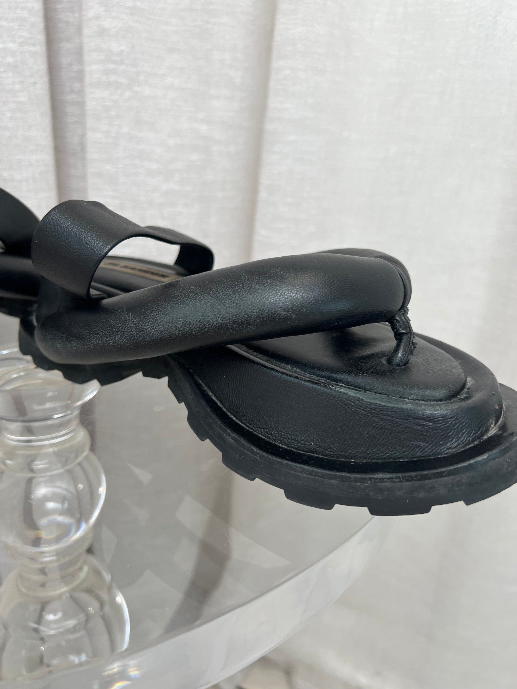 Jil Sander Black Chunky Slides, 39