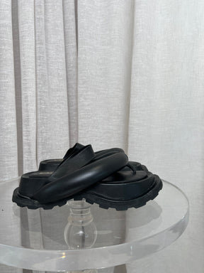 Jil Sander Black Chunky Slides, 39