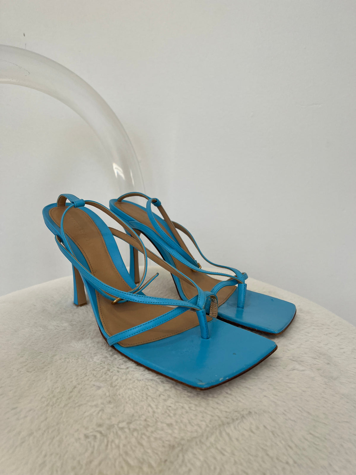 Bottega Veneta Blue Stretch Strappy Sandal, 41