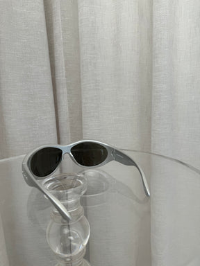 Balenciaga Silver Bug Eye Sunglasses