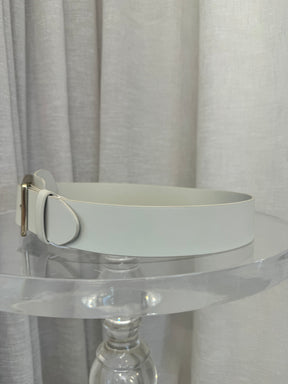 Zimmermann Wide Leather Belt In Ecru, XS/S