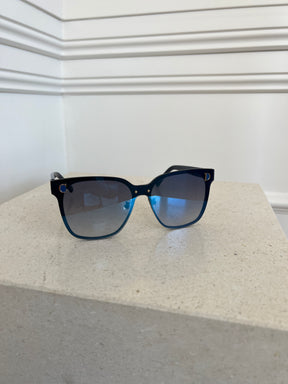 Dior Metallic Blue Square CD Sunglasses