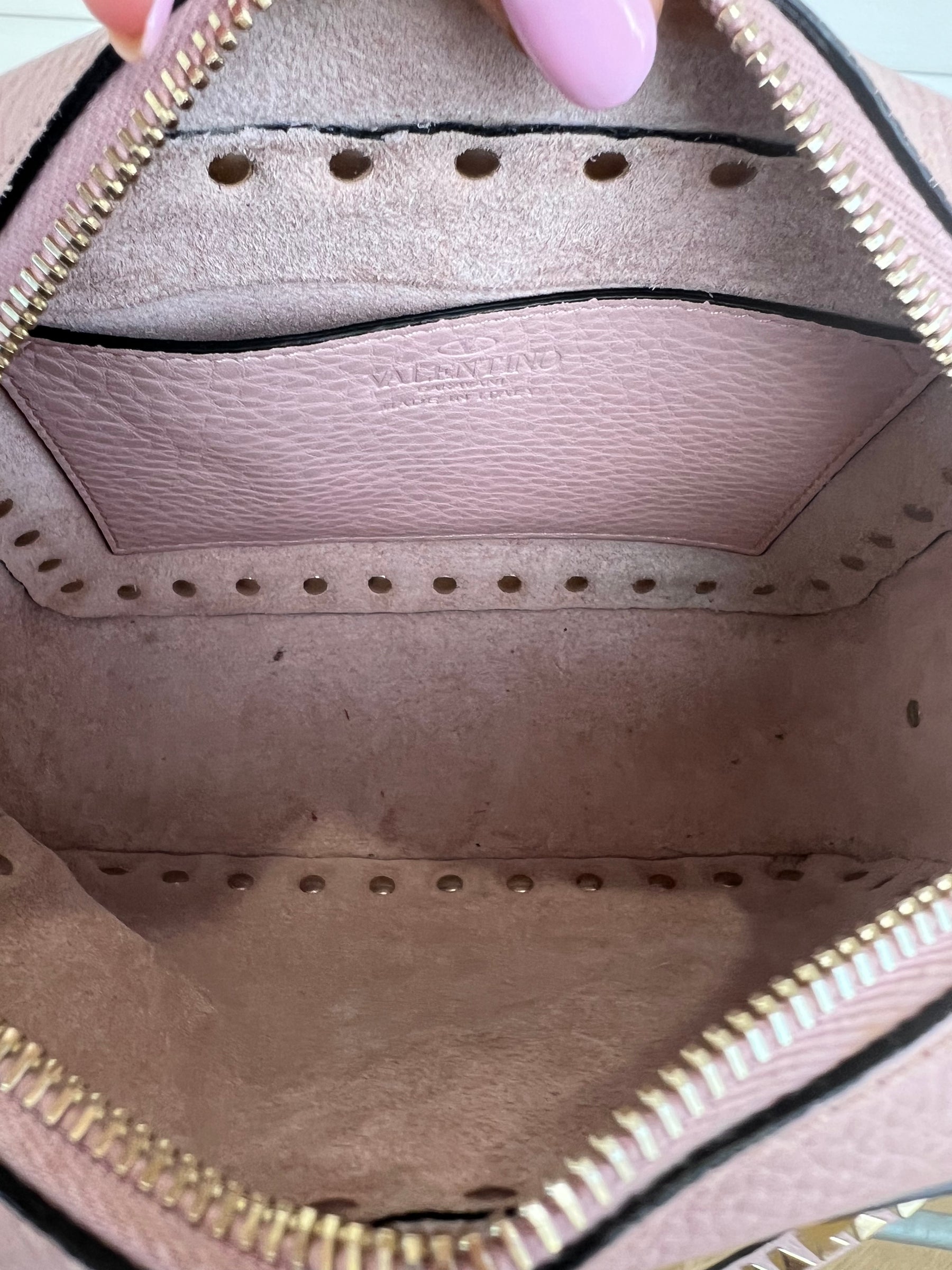 Valentino Rose Rockstud Camera Bag