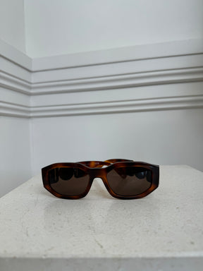 Versace Tortoishell Sunglasses With Gold Hardware