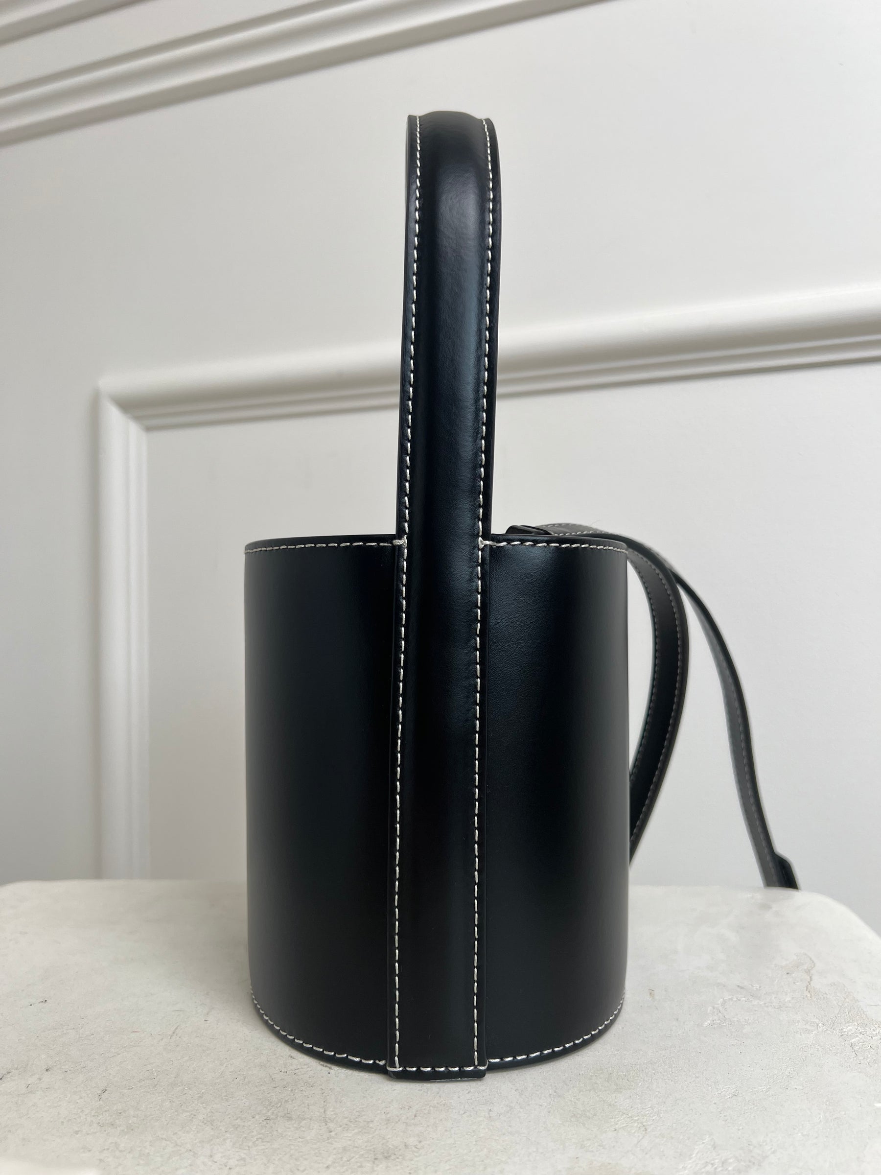 Staud Leather Bucket Bag Black