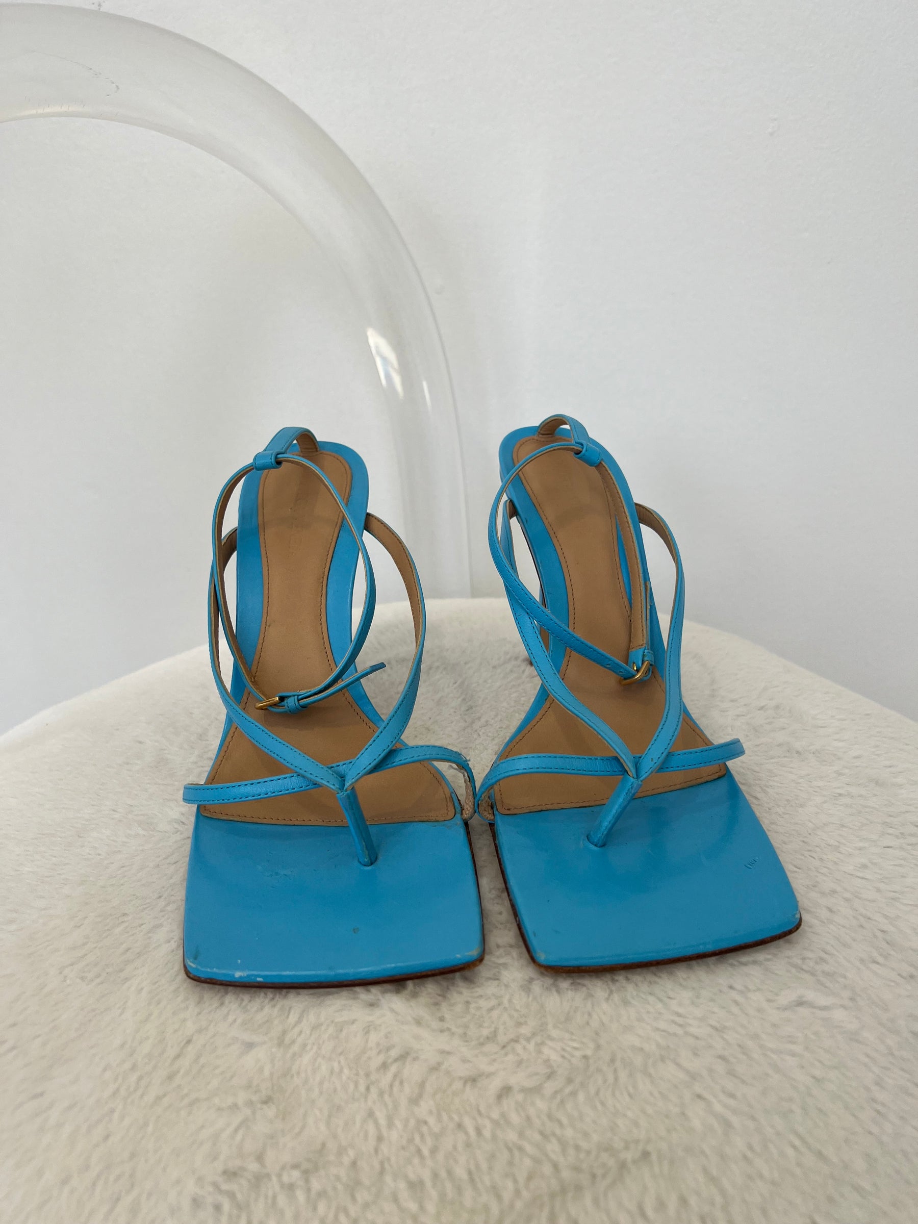 Bottega Veneta Blue Stretch Strappy Sandal, 41