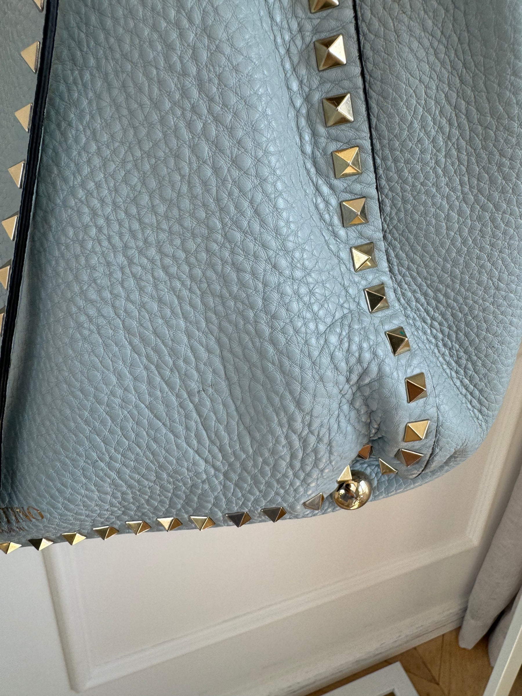 Valentino Light Blue Rockstud Tote