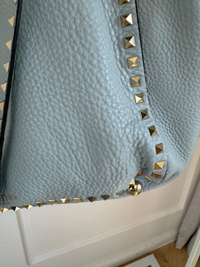 Valentino Light Blue Rockstud Tote