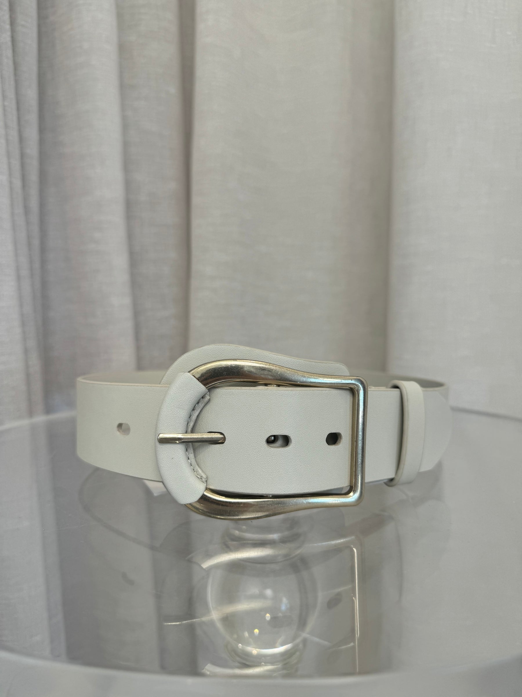 Zimmermann Wide Leather Belt In Ecru, XS/S