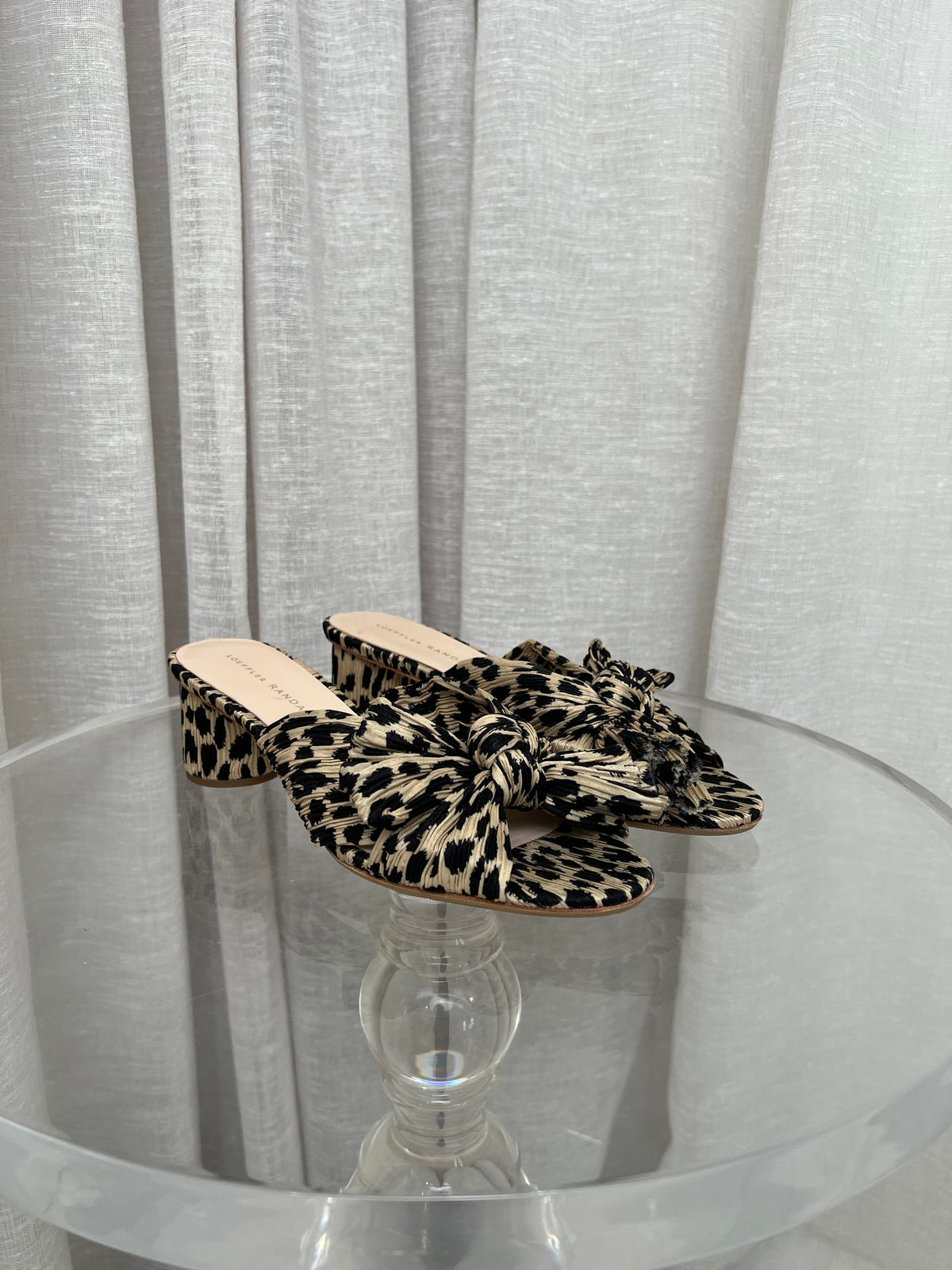 LOEFFLER RANDALL Leopard Print Pleated Mules, 8