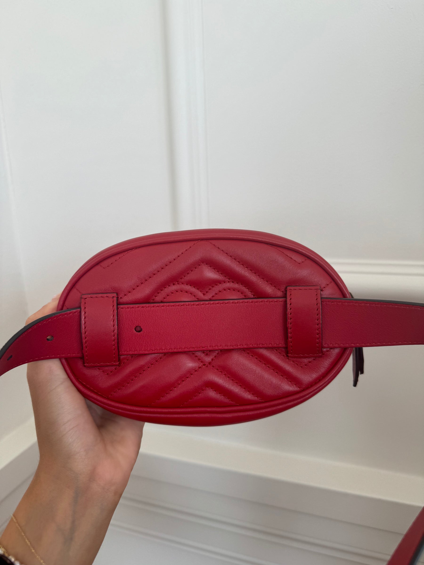 Gucci Red Marmont GG Bum Bag