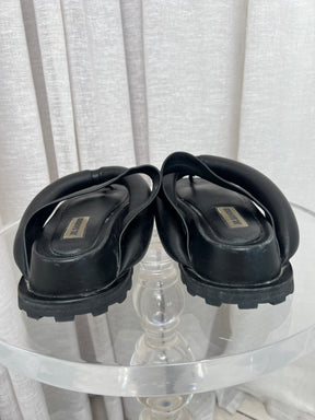 Jil Sander Black Chunky Slides, 39